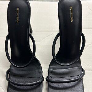 Pretty Little Things Black Super High Heel Sandals, Size 8